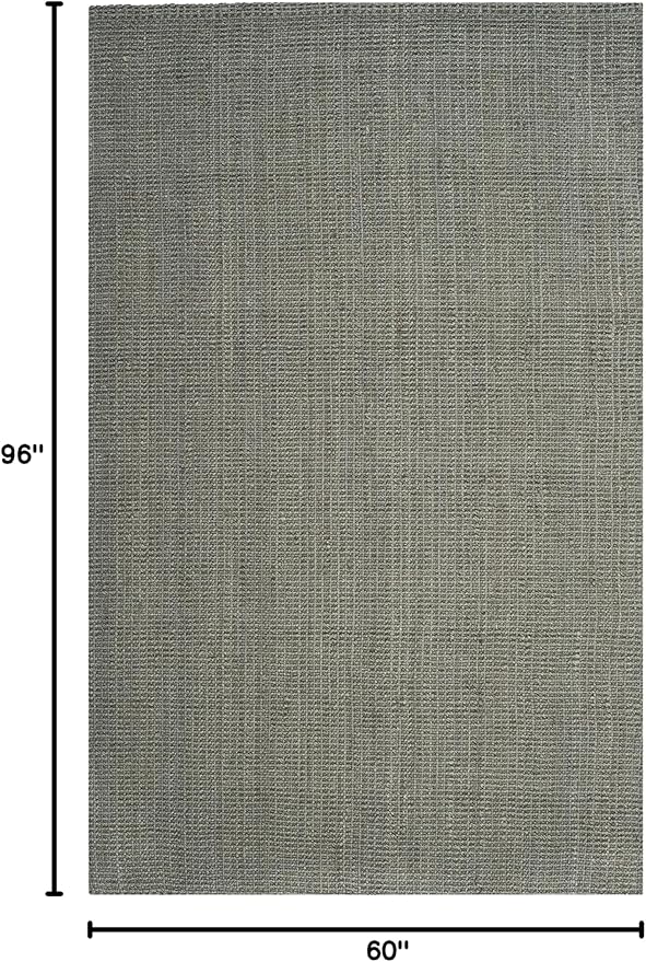 SAFAVIEH Natural Fiber Collection Area Rug - 5' x 8', Green & Grey, Handmade Farmhouse Jute, Ideal for High Traffic Areas in Living Room, Bedroom (NF730B)