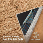 Bedsure 3x5 Printed Jute-Look Rug for Living Room, Machine Washable Rugs, Jute-Look Rug, Non-Slip Backing, Non-Shedding
