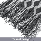 NTBAY Acrylic Knitted Throw Blanket, Lightweight and Soft Cozy Decorative Woven Blanket with Tassels for Travel, Couch, Bed, Sofa, 51x67 Inches, Grey Wave