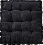 Verpert Floor Pillow 25x25 Inch Square Meditation Cushion Floor Seating for Adults Oversized Tufted seat Cushion Reading Nook for Kids, Yoga Meditation Pillow for Sitting on Floor (Black)