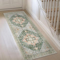 GENIMO 2'6"x8 Runner Rugs for Hallway, Machine Washable Non Slip Vintage Rugs, Low Pile Lightweight Soft Print Rug for enrtyway, Corridor, Home Office, Kitchen,Sage Green