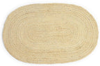 · REDEARTH · Oval Area Rug - 2'x3' Braided Natural Jute with Non-Skid Backing - Handwoven Boho Rug for Bedroom, Kitchen, Living Room - Farmhouse Aesthetic Home Decor - Durable Handmade Rug