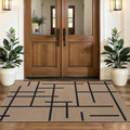 Tangsoo Modern Easy Jute Rug 2x4 Small Rugs for Entryway,Washable Thin Stripe Outdoor Door Mat,Non-Slip Indoor Floor Carpet Farmhouse Small Throw Mat for Kitchen Hallway Bedroom Front Porch