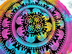 Round Beach Tapestry Turquoise Mandala Throw/Boho Hippie Beach Blanket Roundie/Indian Cotton Bohemian Large Round Table Cloth-Home Decor/Yoga Mat Meditation Picnic Rug (42", Multi Color)