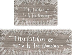 Kitchen Rug Mats for Floor Cushioned Anti Fatigue Gray Kitchen Rugs Sets of 2 Rustic Farmhouse Non Slip Waterproof Comfort Memory Foam Standing Floor Mat for Office Laundry Sink Desk