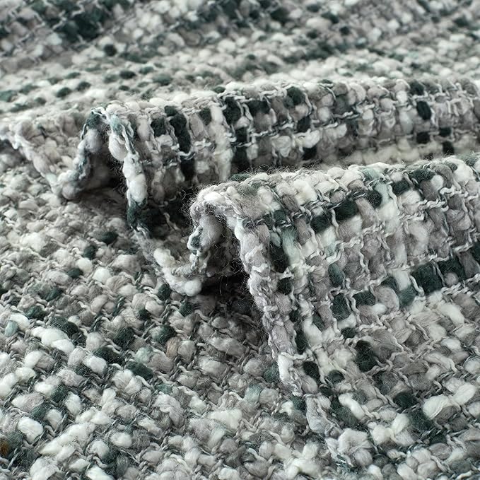 Multi-Color Grey Cable Woven Throw Blanket for Couch,60"X80" Boho Style Textured Blankets for Home Decor,Super Soft Warm Cozy Chunky Blanket with Decorative Tassels for Bed and Sofa