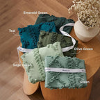 Bedsure Tufted Boho Comforter Set Twin Size - Green Boho Bed Set, GentleSoft™ 2 Pieces Farmhouse Shabby Chic Embroidery Bedding, Gifts for Woman, Soft Jacquard Twin Comforter for All Seasons