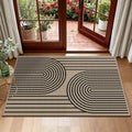 Outdoor Rug 2x3 Door Mat Easy Jute Entryway Porch Rug Indoor Foyer Outdoor Patio Low Pile Ultra-Thin Area Rug Washable Non-Slip Black Rainbow Throw Carpet for Front Door Entrance Floor Mats