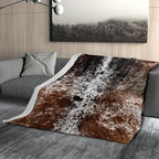 Cow Print Blanket Soft Flannel Lightweight Cowhide Western Throw Blanket Cozy Warm Brown Cow Blankets All Seasons Living Room Decor for Couch Chair Bed Sofa Office 40x50 inch