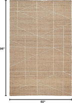 Dash & Albert Judson Natural/Ivory Handwoven Jute Rug, 5 X 8 Feet, Ivory Graphic Pattern