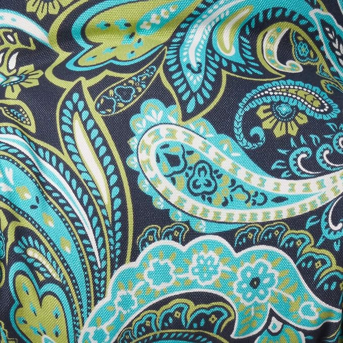 Pillow Perfect Paisley Indoor/Outdoor Sofa Setee Swing Cushion, Tufted, Weather, and Fade Resistant, 19" x 44", Blue/Green Pretty,