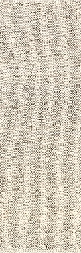 nuLOOM 2'6" x 6' Elfriede Jute & Cotton Hand Woven Area Rug, Natural, Solid Rustic Farmhouse Style, Weaved Design, Natural Fiber, For Bedroom, Living Room, Dining Room, Hallway, Office, Entryway