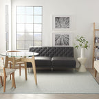 Nourison Home Courtyard Ivory Aqua 7' x 10' Area Rug - Easy Clean, Non Shedding, Bed Room, Living Room, Dining Room, Kitchen (7' x 10')