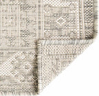 Rugs.com Outdoor Aztec Collection Rug – 7' x 10' Light Gray Flatweave Rug Perfect for Living Rooms, Large Dining Rooms, Open Floorplans
