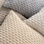Set of 4 Neutral Decorative Throw Pillow Covers 24x24 Inch Corduroy Pillow Covers for Bed Couch Sofa Living Room Soft Square Cushion Cases