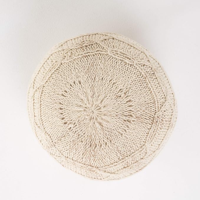 Christopher Knight Home Malibu Fabric Pouf, Ivory