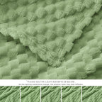 EXQ Home Fleece Throw Blanket for Couch or Bed - 3D Imitation Turtle Shell Jacquard Decorative Blankets - Cozy Soft Lightweight Fuzzy Flannel Blanket Suitable for All Seasons(50"×60",Sage Green)