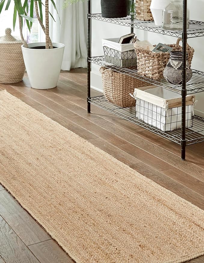 Unique Loom Braided Jute Collection Area Rug - Dhaka (2' 7" x 8' Runner, Natural)
