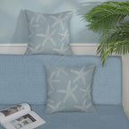 Seafoam Blue Starfish Pillow Covers 18x18 Inch Set of 2 Coastal Throw Pillows Summer Nautical Ocean Beach Theme Decorative Pillowcase Outdoor Farmhouse Decor Cushion Case for Home Bedroom