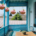 Hanging Planters Basket Outdoor Indoor(14 inch 4 Pack)-Coconut Coir Hanging Baskets for Plants Outdoor,Metal Wire Baskets with Coco Liner Window Box Planters, Hanging Flower Pots for Railings