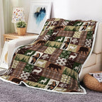 Rustic Bear Throw Blankets for Kids, Soft, Flannel, Warm, Rustic Cabin Fleece Blankets Decor, Farmhouse Country Bear Moose Forest Plush Throw Blanket for Couch Sofa 60X90 Inch