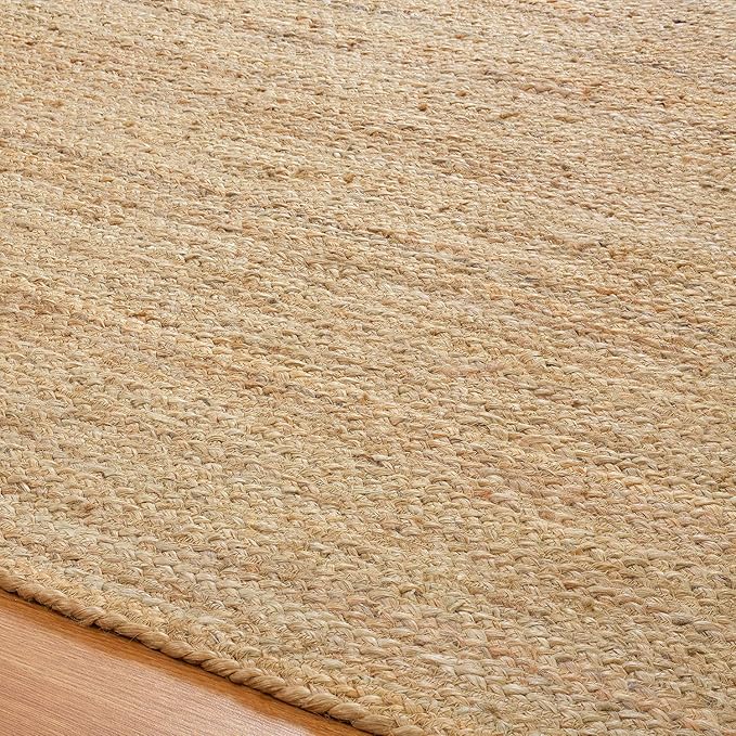 Superior Braided Jute Handwoven Indoor Runner Rug, Floor Decor For Hallway, Living Room, Dining Room, Bedroom, Office, Dorm, Kitchen, Entry, Hand-Woven Modern Farmhouse Rugs, 2' 6" x 8', Natural Tan
