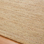 Superior Braided Jute Handwoven Indoor Runner Rug, Floor Decor For Hallway, Living Room, Dining Room, Bedroom, Office, Dorm, Kitchen, Entry, Hand-Woven Modern Farmhouse Rugs, 2' 6" x 8', Natural Tan