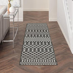 Nourison Home Positano Black 2' x 6' Area Rug - Easy Clean, Non Shedding, Bed Room, Living Room, Dining Room, Kitchen (6' Runner)