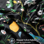MUSSEL Black Velvet Throw Pillow Covers 20x20 Pack of 2, Vintage Floral Pillow Covers, Mid Century Flower Plant Cushion Covers for Sofa Living Room Home Decor