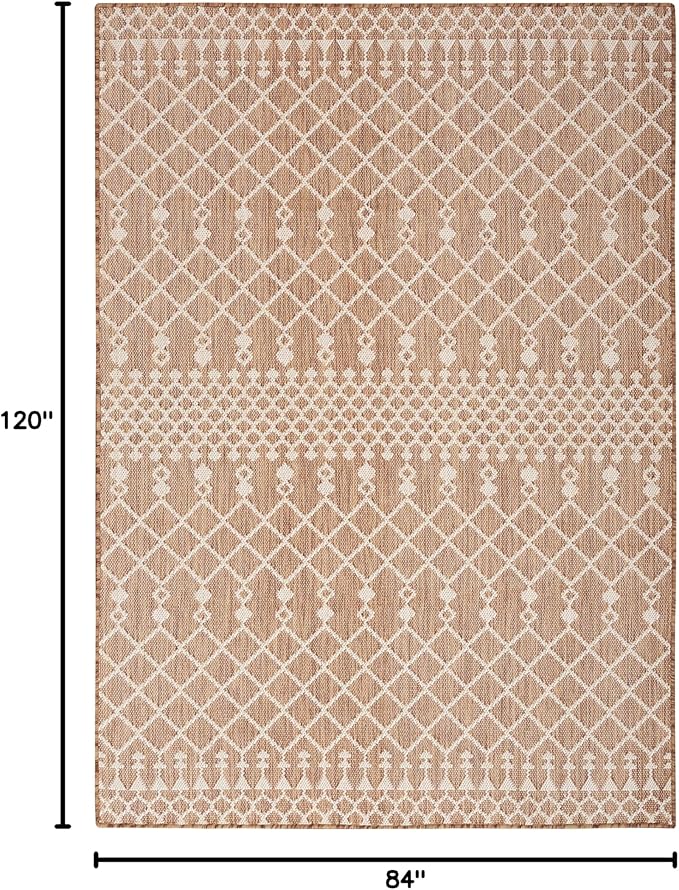 Nourison Home Positano Jute 7' x 10' Area Rug - Easy Clean, Non Shedding, Bed Room, Living Room, Dining Room, Kitchen (7' x 10')