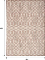 Nourison Home Positano Beige 7' x 10' Area Rug - Easy Clean, Non Shedding, Bed Room, Living Room, Dining Room, Kitchen (7' x 10')