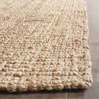 SAFAVIEH Area Rug 10' Square - Natural Fiber Collection - Large - Natural Brown, Handmade Jute, Farmhouse Style, Chunky Textured Thick Pile (NF447A)