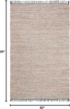 SAFAVIEH Vintage Leather Collection Area Rug - 5' x 8', Silver, Handmade Boho Fringe Leather & Jute, Ideal for High Traffic Areas in Living Room, Bedroom (VTL203G)