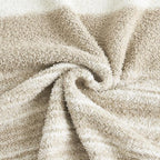 WRENGONGE Khaki Throw Blanket, 60x80 Soft Cozy Striped Throw Blankets for Couch, Sofa, Bed, Travel, Lightweight Fluffy Warm Plush Decorative Blankets for Women, Men Gift