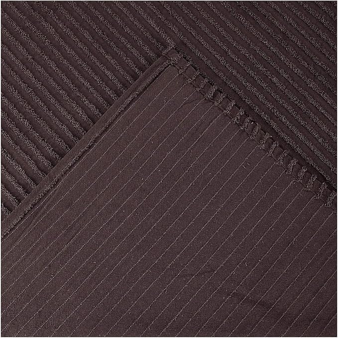 Better Trends Jullian Collection is Super Soft and Light Weight in Bold Stripes Design 100% Cotton Tufted Unique Luxurious Machine Washable Tumble Dry, King Sham, Chocolate