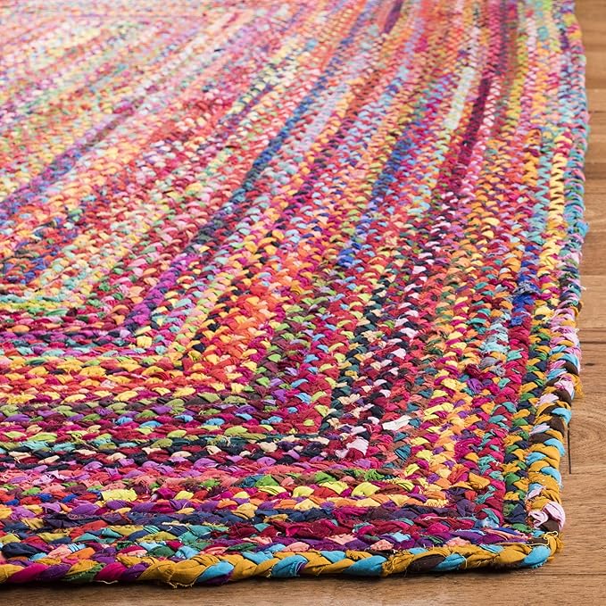 SAFAVIEH Area Rug 5x8 - Cape Cod Collection - Red & Multi, Handmade Jute & Cotton, Woven Braided Design (CAP202A)