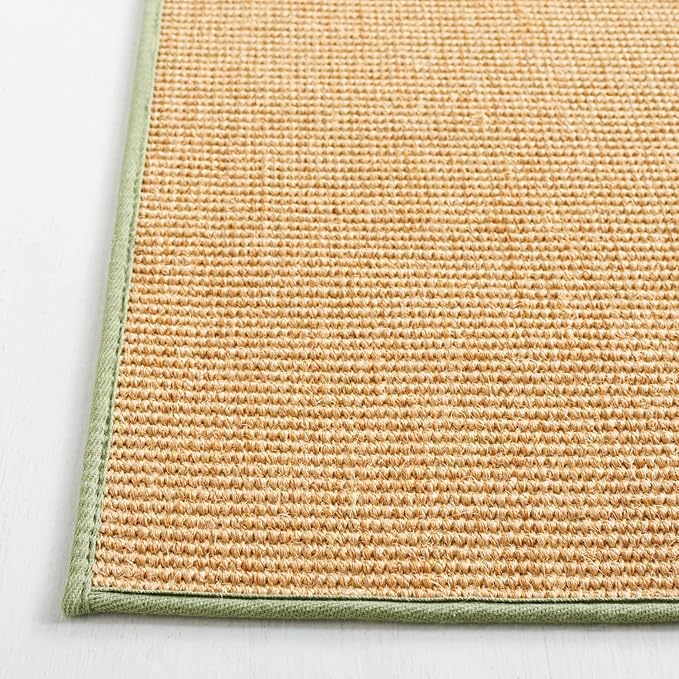 Martha Stewart x SAFAVIEH Area Rug Collection - 2'3" x 8' Runner, Natural & Green, Sisal & Jute, Farmhouse Style, Ideal for Living Room, Bedroom, Foyer, Hallway (MSR9501E)