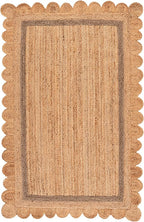 SAFAVIEH Area Rug 5x8 - Natural Fiber Collection - Natural & Grey, Handmade Jute, Ideal for Living Room, Bedroom, Dining Space (NF896F)
