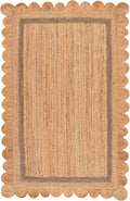 SAFAVIEH 6x9 Area Rug - Natural Fiber Collection - Natural & Grey, Handmade Jute, Ideal for Living Room, Bedroom, Dining Space (NF896F)