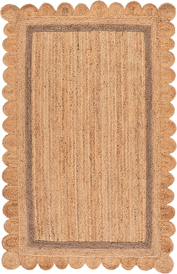 SAFAVIEH 6x9 Area Rug - Natural Fiber Collection - Natural & Grey, Handmade Jute, Ideal for Living Room, Bedroom, Dining Space (NF896F)