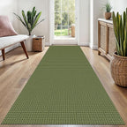 EARTHALL Woven Runner Rug 3x8 Ft Washable Runners for Hallways Wide Non Slip Rubber Backed Kitchen Runner Braided Indoor Floor Carpet for Entryway, Hallway, Kitchen, Bedroom, Green