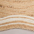 SAFAVIEH Natural Fiber Collection Area Rug - 5' x 5' Round Scallop, Natural/Bleach, Geometric Design, Ideal for High Traffic Areas in Living Room, Bedroom, Dining (NF359A)