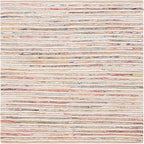 SAFAVIEH Cape Cod Collection Area Rug - 6' Square, Natural & Rust, Handmade, Braided Design, Ideal for The Living Room, Bedroom, Dining Room (CAP151P-6SQ)