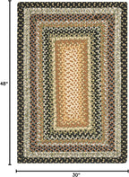 SAFAVIEH Washable Rug Outdoor Braided Collection - 2' x 4' Half Moon Shape, Multi, Handmade & Reversible, Non-Shedding & Easy to Clean, Entryway, Front Door, Kitchen, Mudroom (BRD308A)