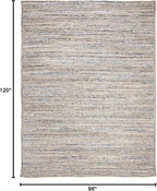 SAFAVIEH Area Rug 8x10 - Cape Cod Collection - Large - Natural & Blue, Handmade Flat Weave Jute, Ideal for Living Room, Bedroom, Office, Dining Space (CAP250A)