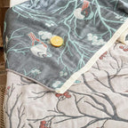 Scientific Sleep Bird Magpie on Hawthorn Tree 100% Cotton Muslin Blanket Throw Cover for Bed Couch Sofa Cozy Soft Reversible Bedding Blanket Bedspread Coverlet Twin 60 in x 80 in
