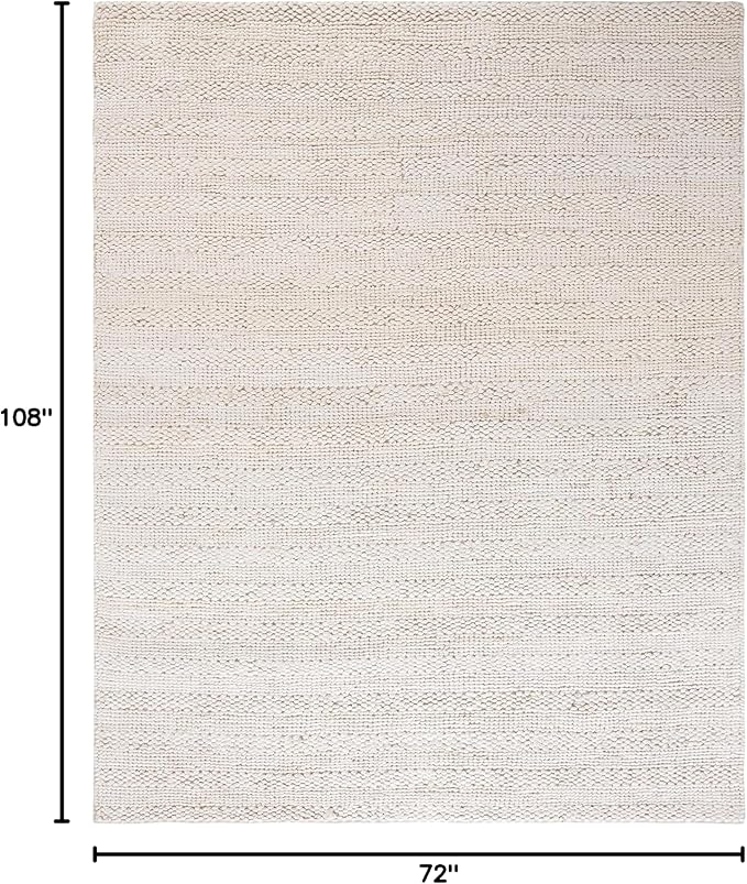 SAFAVIEH Area Rug 6x9 - Natural Fiber Collection - Bleach, Handmade Jute, Braided Woven Design, Ideal for Living Room, Bedroom (NF212D)