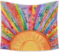 WARDOS Colorful Boho Sun Tapestry, Motivational Sunshine Tapestry Wall Hanging, Boho Abstract Sun Sunshine Wall Blanket Decor for Home Living Room Bedroom, 50x60 Inch