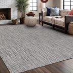 Washable Indoor Outdoor Rug 8x10 Weather Resistant Area Rugs Modern Solid for Porch Deck Balcony Backyard Patio Outside Carpet (8 X 10 Silver Grey)