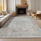 Machine Washable Rugs 6x9 Area Rugs for Living Room,Ultra Soft Low Pile Retro Rugs for Bedroom,Dining Room,Large Non Slip Carpet Vintage Distressed Accent Rug for Farmhouse Office Home Decor